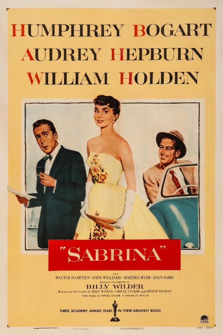 Humphrey Bogart, Audrey Hepburn, and William Holden in Sabrina (1954)