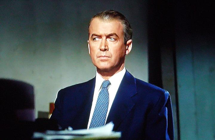 James Stewart in Vertigo (1958)