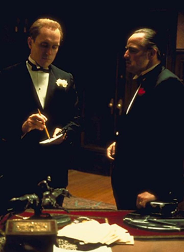 Marlon Brando and Robert Duvall in The Godfather (1972)