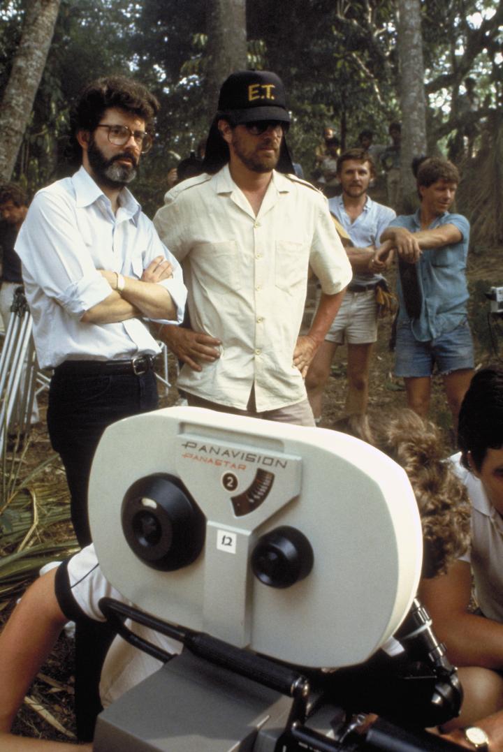 George Lucas and Steven Spielberg in Indiana Jones and the Temple of Doom (1984)