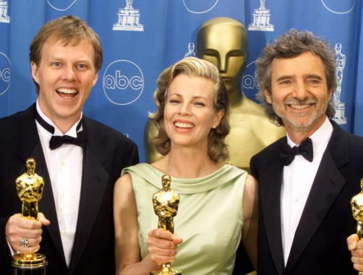 Kim Basinger, Curtis Hanson, and Brian Helgeland at an event for L.A. Confidential (1997)