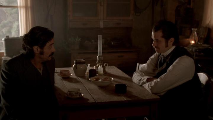 Ian McShane and Timothy Olyphant in Deadwood (2004)