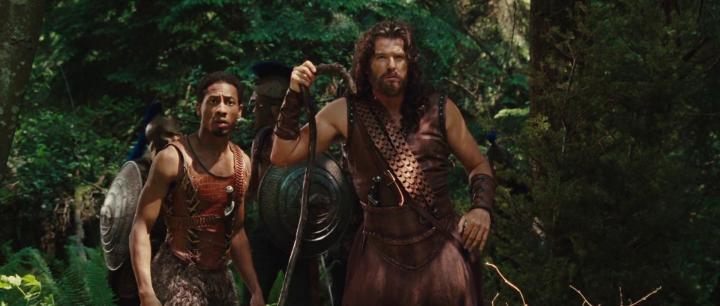 Pierce Brosnan and Brandon T. Jackson in Percy Jackson & the Olympians: The Lightning Thief (2010)