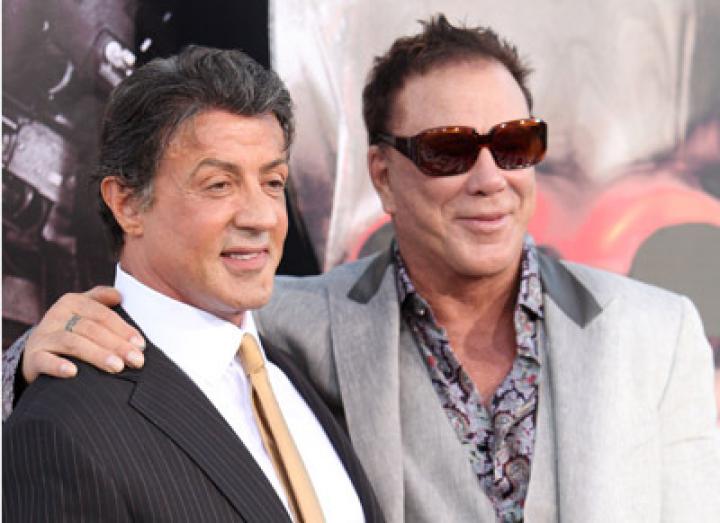 Sylvester Stallone and Mickey Rourke at an event for The Expendables (2010)