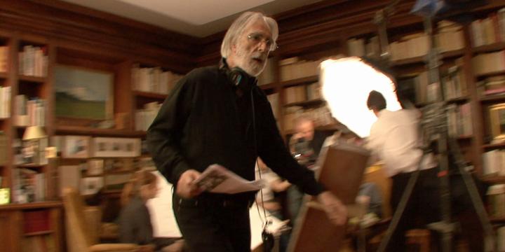 Isabelle Huppert, Jean-Louis Trintignant, and Michael Haneke in Amour (2012)