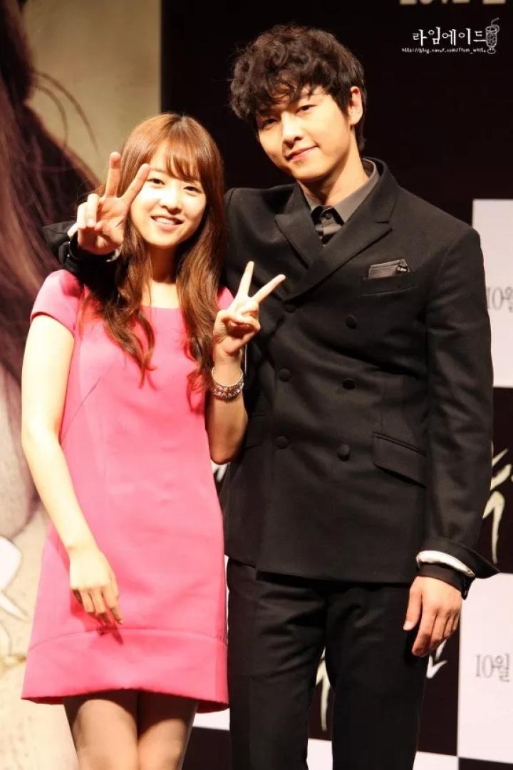 Park Bo-young and Song Joong-ki at an event for A Werewolf Boy (2012)