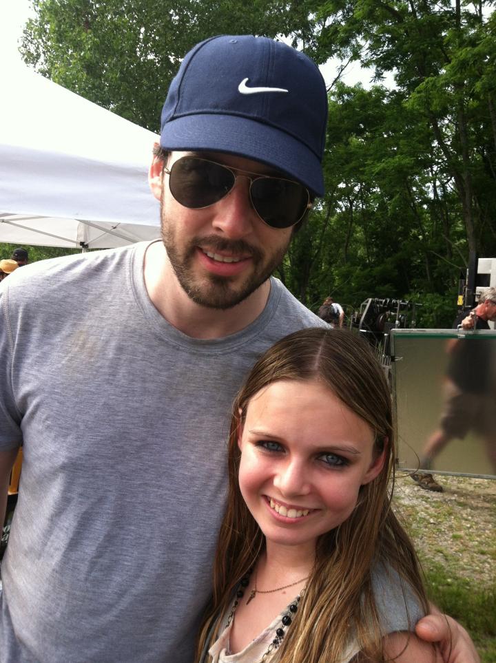 Brighid and Jason Reitman on set of Labor Day