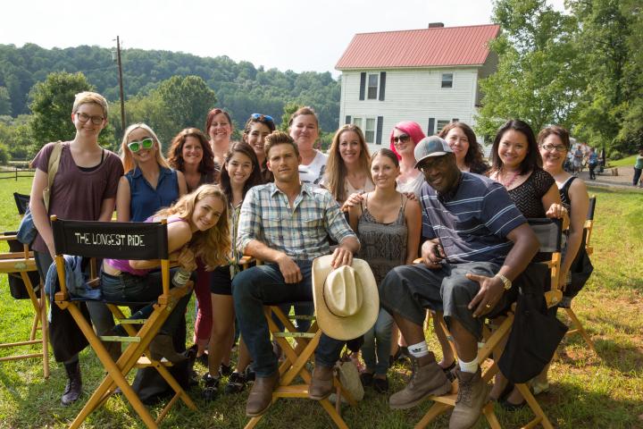 Nicholas Sparks, George Tillman Jr., Britt Robertson, and Scott Eastwood in The Longest Ride (2015)