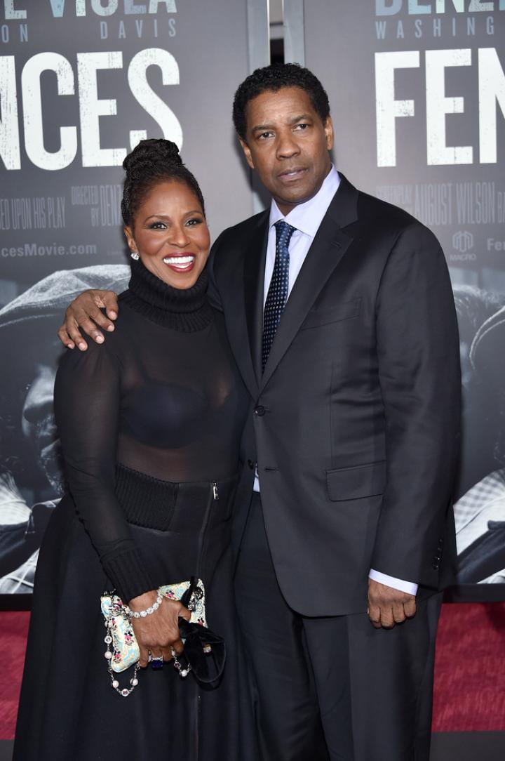 Denzel Washington and Pauletta Washington at an event for Fences (2016)