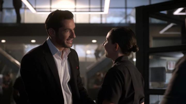 Tom Ellis and Genevieve Gauss in Lucifer (2016)