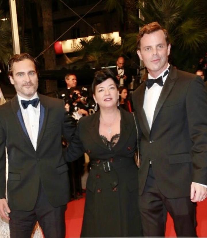 Joaquin Phoenix, Lynne Ramsay and Alex Manette at an event for You Were Never Really Here (2017)