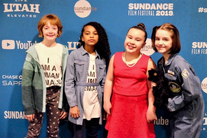 Mckenna Grace, Bella Higginbotham, Johanna Colón, and Milan Ray at an event for Troop Zero (2019)