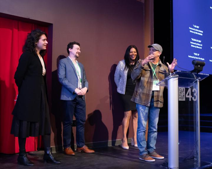 Flavio Alves, John Rotondo, Carlie Guevara, and Ivana Black at an event for The Garden Left Behind (2019)