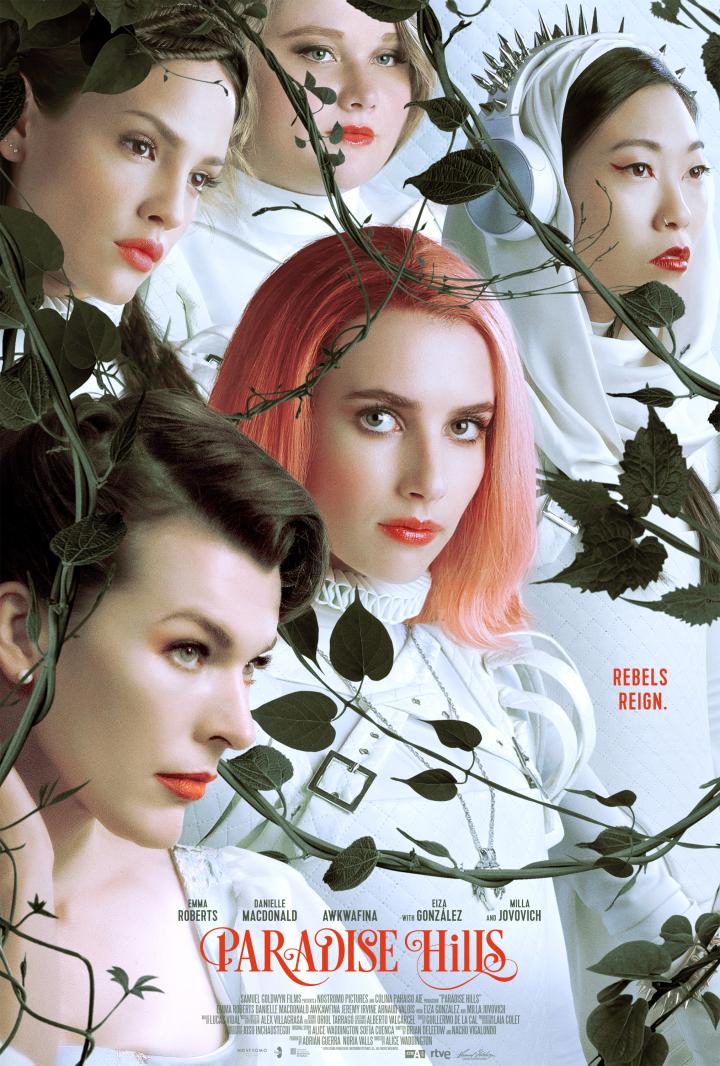 Milla Jovovich, Emma Roberts, Eiza González, Danielle Macdonald, and Awkwafina in Paradise Hills (2019)