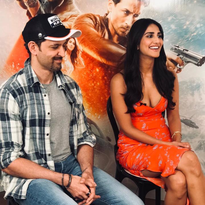 Hrithik Roshan and Vaani Kapoor at an event for War (2019)