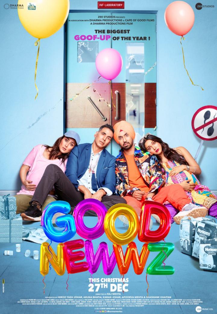 Kareena Kapoor, Akshay Kumar, Diljit Dosanjh, and Kiara Advani in Good Newwz (2019)