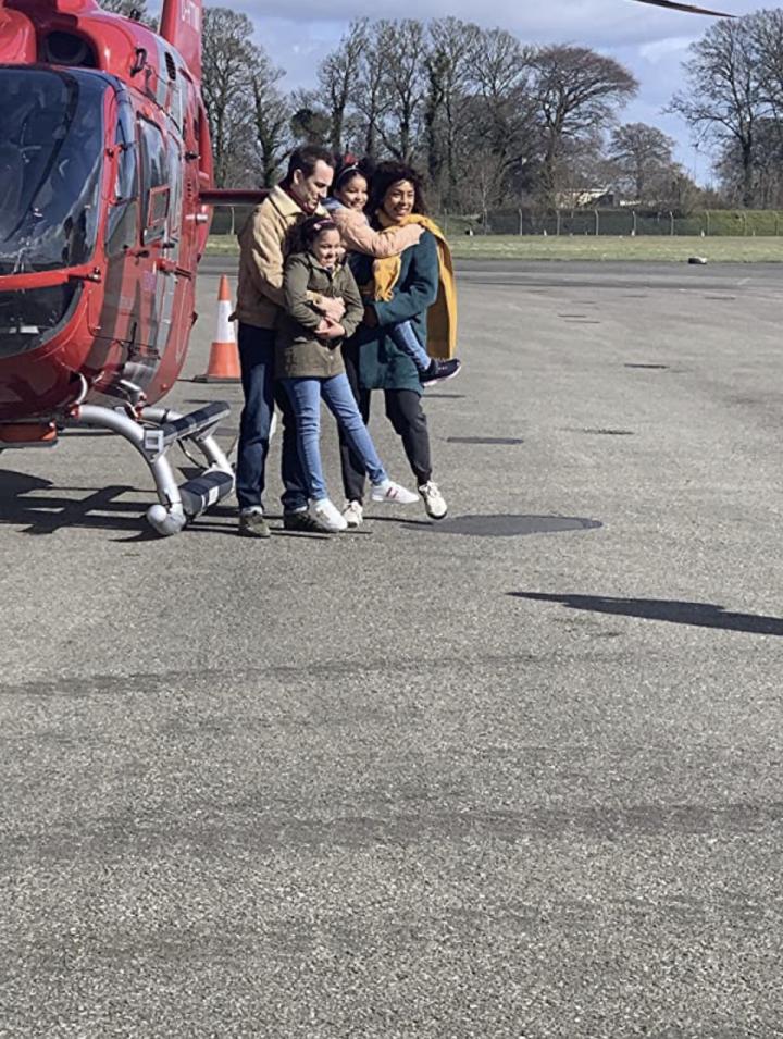 Tobias Menzies, Sophie Okonedo, Savannah Skinner-Henry, and Ellie-Mae Siame in A Second Embrace, with Hearts and Eyes Open (2021)