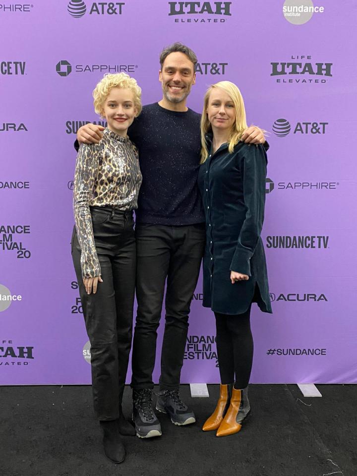 Julia Garner, Migs Govea and Kitty Green at the Sundance Film Festival for The Assistant