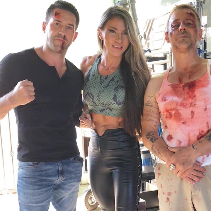 Scott Adkins, Louis Mandylor, and Mayling Ng in Debt Collectors (2020)