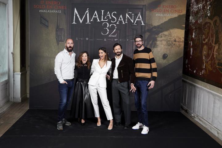 Javier Botet, Albert Pintó, and Iván Marcos at an event for Malasaña 32 (2020)