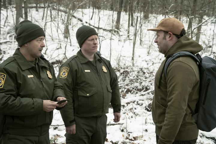 Seth Rogen, Dalon Huntington, and J Michael Grey in An American Pickle (2020)