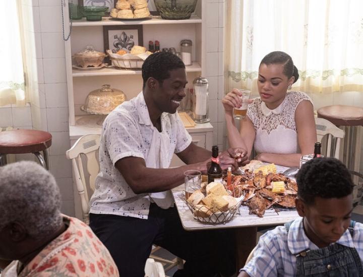 Trevante Rhodes and Andra Day in The United States vs. Billie Holiday (2021)