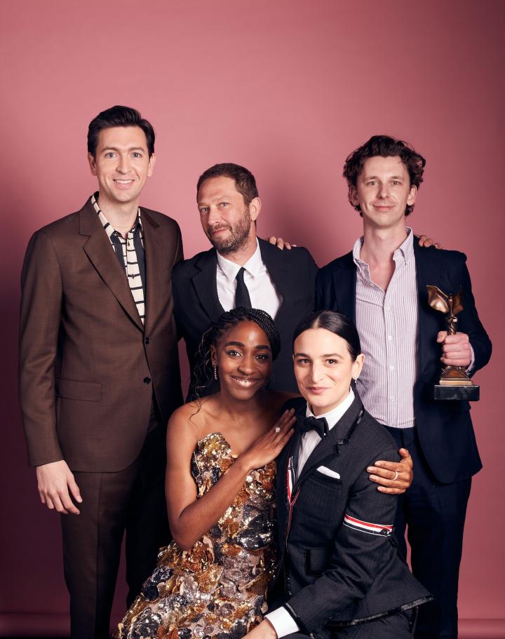 Ebon Moss-Bachrach, Nicholas Braun, Cooper Wehde, Jenny Slate, and Ayo Edebiri at an event for The Bear (2022)