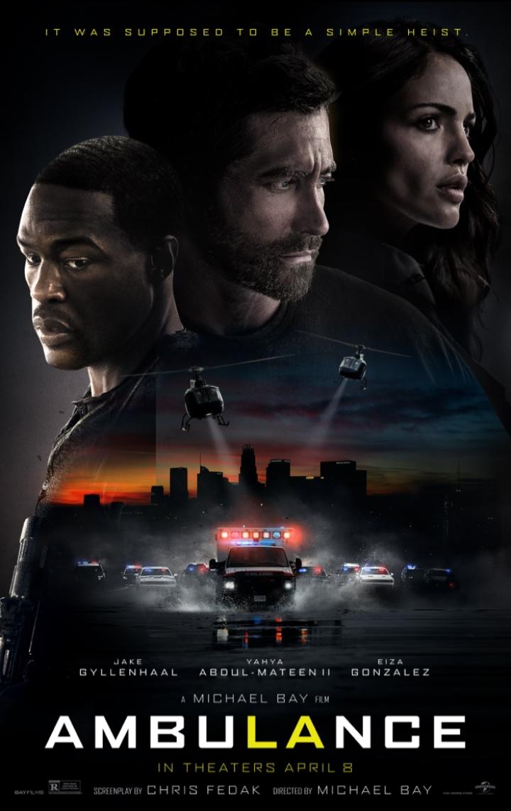 Jake Gyllenhaal, Eiza González, and Yahya Abdul-Mateen II in Ambulance (2022)